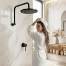Cefito 9'' Rain Overhead Swivel Shower Head with Wall Bathroom Mixer
