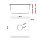 Cefito Kitchen Sink 38x38cm Granite Stone Sink Single Bowl Black