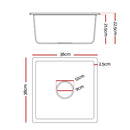 Cefito Kitchen Sink 38x38cm Granite Stone Sink Single Bowl White