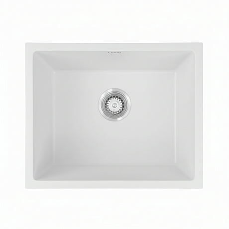 Cefito Kitchen Sink 55x45cm Granite Stone Sink Single Bowl White