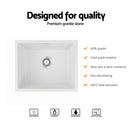 Cefito Kitchen Sink 55x45cm Granite Stone Sink Single Bowl White