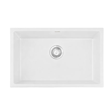 Cefito Kitchen Sink 70x45cm Granite Stone Sink Single Bowl White