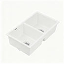 Cefito Kitchen Sink 77x45cm Granite Stone Sink Double Bowl White