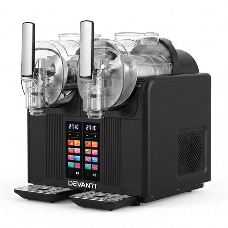 Devanti Slushie Machine 4L Dual Tanks Frozen Drink Ice Cream Maker