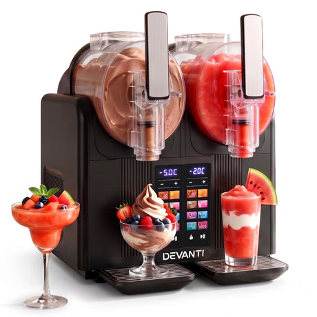 Devanti Slushie Machine 4L Dual Tanks Frozen Drink Ice Cream Maker