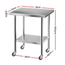 Cefito Stainless Steel Kitchen Bench w/ Splashback 760x610MM 430