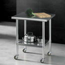 Cefito Stainless Steel Kitchen Bench w/ Splashback 760x610MM 430