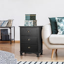 Artiss Bedside Table 3 Drawers Vintage - THYME Black