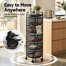 Artiss Storage Trolley Kitchen Cart 5 Tiers Storage Rack Round Basket Black