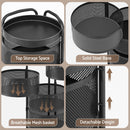 Artiss Storage Trolley Kitchen Cart 5 Tiers Storage Rack Round Basket Black
