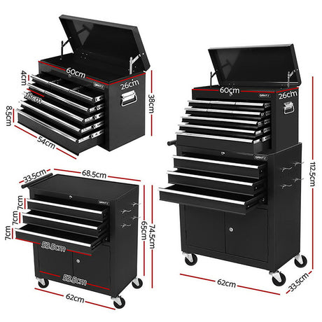 Giantz Tool Chest Trolley 12 Drawers Storage Cabinet Toolbox