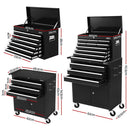 Giantz 13 Drawer Tool Box Cabinet Chest Toolbox Storage Garage Organiser Black