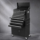 Giantz 13 Drawer Tool Box Cabinet Chest Toolbox Storage Garage Organiser Black