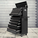 Giantz 14 Drawer Tool Box Cabinet Chest Mechanic Garage Storage Trolley Black