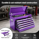 Giantz 9-Drawer Tool Cabinet Chest Toolbox Heavy Duty Garage Storage Organiser Purple