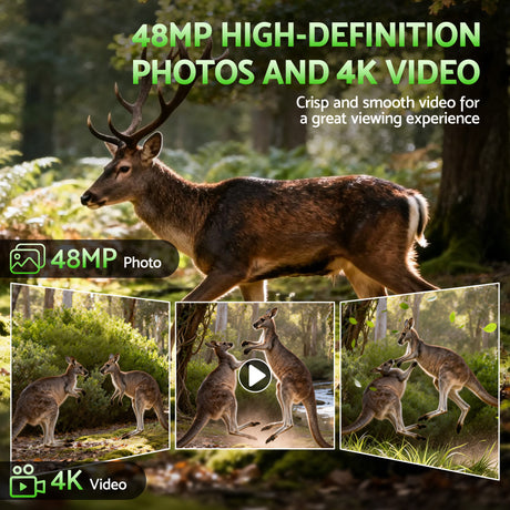 UL-TECH 4K WiFi Trail Camera 48MP 0.2s Trigger Game Camera Camo