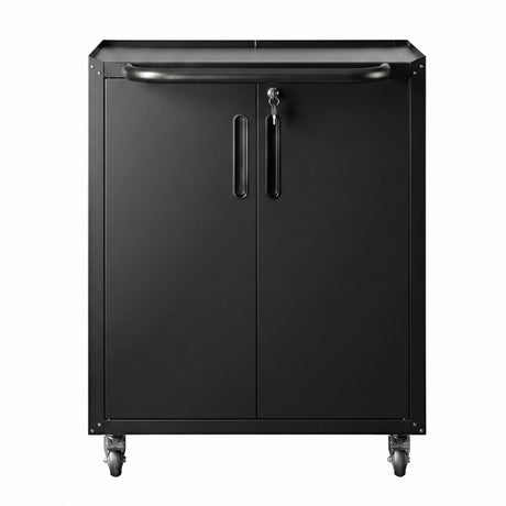 Giantz Rolling Tool Cabinet Heavy-Duty Storage Cabinet Adjustable Shelf Black
