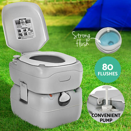 Weisshorn 22L Portable Camping Toilet Shower Tent Changing Room Outdoor Loo Set