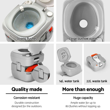Weisshorn 22L Portable Camping Toilet Shower Tent Changing Room Outdoor Loo Set