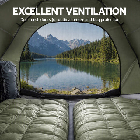 Weisshorn 2 Person Camping Tent Automatic Pop Up Water Repellent Shade Outdoor