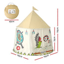 Keezi Kids Play Tent Playhouse Castle with Window Flag Carry Bag 115cmx115cm