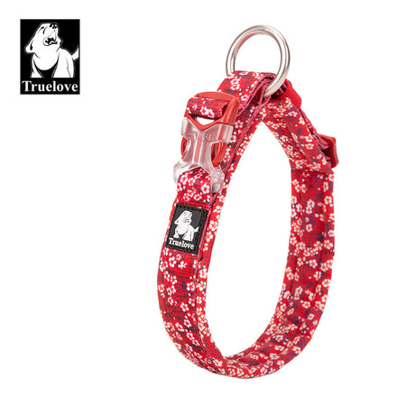 True Love Floral Dog Collar - Red, 2XS-1962324873015595008