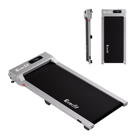 Everfit 3 in 1 Walking Pad Treadmill 12% Incline Under Desk Treadmills for Home Gym With 38cm Wide Belt Silver