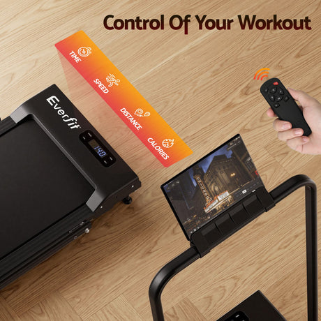 Everfit 3 in 1 Walking Pad Treadmill 12% Incline Foldable Under Desk Treadmills for Home Gym With 38cm Wide Belt Black