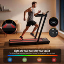 Everfit 3 in 1 Walking Pad Treadmill With Led Lights Foldable Under Desk Treadmills for Home Gym 40cm Wide Belt Black