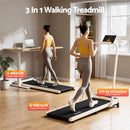 Everfit 3 in 1 Walking Pad Treadmill 12% Incline Foldable Under Desk Treadmills 40cm Belt Beige