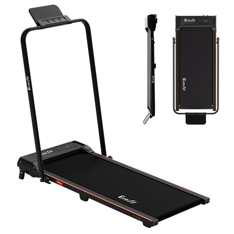 Everfit 3 in 1 Walking Pad Treadmill 12% Incline Foldable Under Desk Treadmills for Home Gym With 40cm Wide Belt Black