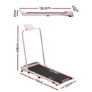 Everfit 3 in 1 Walking Pad Treadmill 12% Incline Foldable Under Desk Treadmills for Home Gym With 40cm Wide Belt Pink