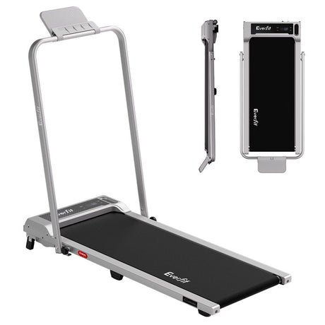 Everfit 3 in 1 Walking Pad Treadmill 12% Incline Foldable Under Desk Treadmills for Home Gym With 40cm Wide Belt Silver