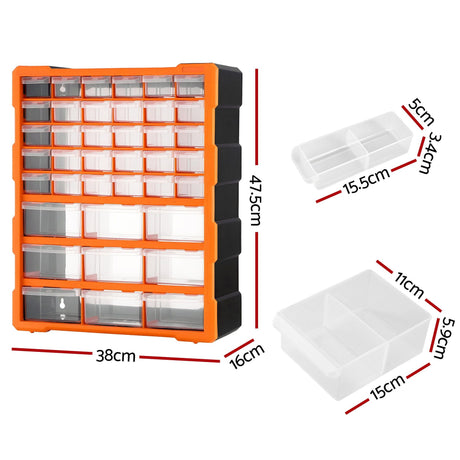 Giantz 39-Drawer Tool Storage Cabinet Anti-Drop Hardware Organizer