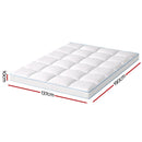 Giselle Bedding 1500GSM Bamboo Pillowtop Mattress Topper 10cm Thick Pad for Back Pain Relief, High Loft Cooling Underlay for Dorm & Guest Bed, 45cm Deep Pocket Double