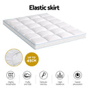 Giselle Bedding 1500GSM Bamboo Pillowtop Mattress Topper 10cm Thick Pad for Back Pain Relief, High Loft Cooling Underlay for Dorm & Guest Bed, 45cm Deep Pocket Double
