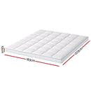 Giselle Bedding 1500GSM Bamboo Pillowtop Mattress Topper 10cm Thick Pad for Back Pain Relief, High Loft Cooling Underlay for Dorm & Guest Bed, 45cm Deep Pocket King