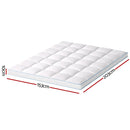 Giselle Bedding 1500GSM Bamboo Pillowtop Mattress Topper 10cm Thick Pad for Back Pain Relief, High Loft Cooling Underlay for Dorm & Guest Bed, 45cm Deep Pocket Queen
