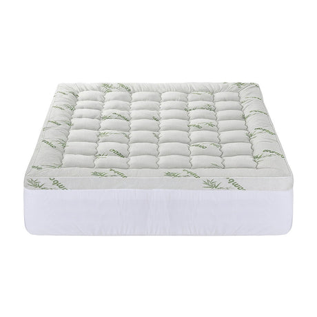 Giselle Bedding 1500GSM Pillowtop Mattress Topper Bamboo Mattress Pad for Back Pain Relief Washable 11cm Thick Bed Cover with 45cm Deep Pocket King