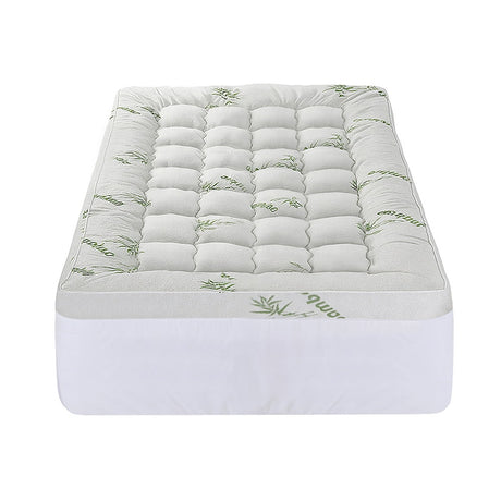 Giselle Bedding 1500GSM Pillowtop Mattress Topper Bamboo Mattress Pad for Back Pain Relief Washable 11cm Thick Bed Cover with 45cm Deep Pocket King Single