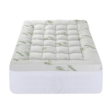 Giselle Bedding 1500GSM Pillowtop Mattress Topper Bamboo Mattress Pad for Back Pain Relief Washable 11cm Thick Bed Cover with 45cm Deep Pocket Single