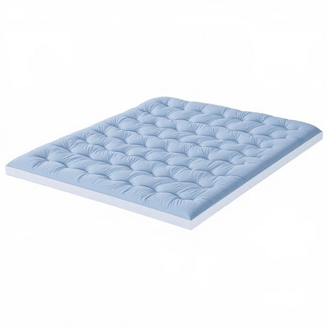 Giselle Bedding Pillowtop Mattress Topper 5cm Reversible Cooling & Soft Coral Fleece Pad for Back Pain Relief, Washable Skin-friendly Bed Protector with 45cm Deep Pocket King