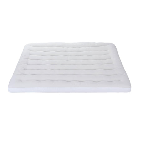 Giselle Bedding Pillowtop Mattress Topper 5cm Reversible Cooling & Soft Coral Fleece Pad for Back Pain Relief, Washable Skin-friendly Bed Protector with 45cm Deep Pocket King