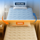 Giselle Bedding Pillowtop Mattress Topper 5cm Reversible Cooling & Soft Coral Fleece Pad for Back Pain Relief, Washable Skin-friendly Bed Protector with 45cm Deep Pocket King Single