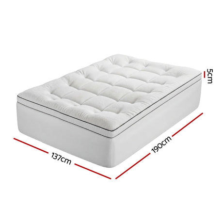 Giselle Bedding Double Mattress Topper 5cm Coral Fleece