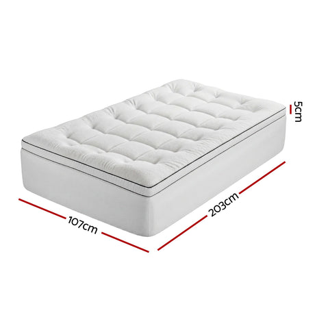 Giselle Bedding King Single Mattress Topper 5cm Coral Fleece