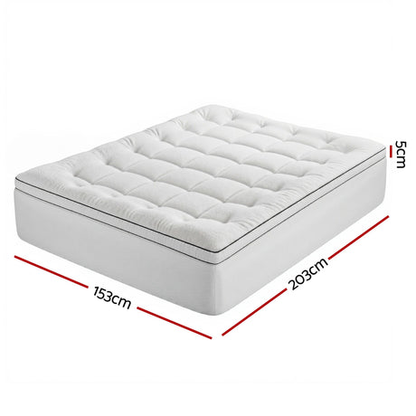 Giselle Bedding Queen Mattress Topper 5cm Coral Fleece