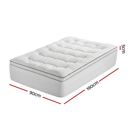 Giselle Bedding Single Mattress Topper 5cm Coral Fleece