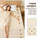 Giselle Bedding Latex Mattress Topper, 7.5cm Thick 7-Zone Pressure Relief Bed Pad with Washable Cover, Cooling Breathable Mat for Side Sleepers & Back Pain, Beige King