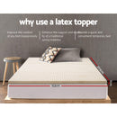 Giselle Bedding Latex Mattress Topper, 5cm Thick Cooling Bed Pad for Side Sleepers Pain Relief, 7 Zone Foldable Mat with Washable Cover for Guest Room Bedroom Queen